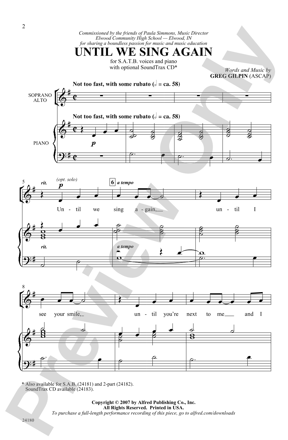 Until We Sing Again: SATB Choral Octavo