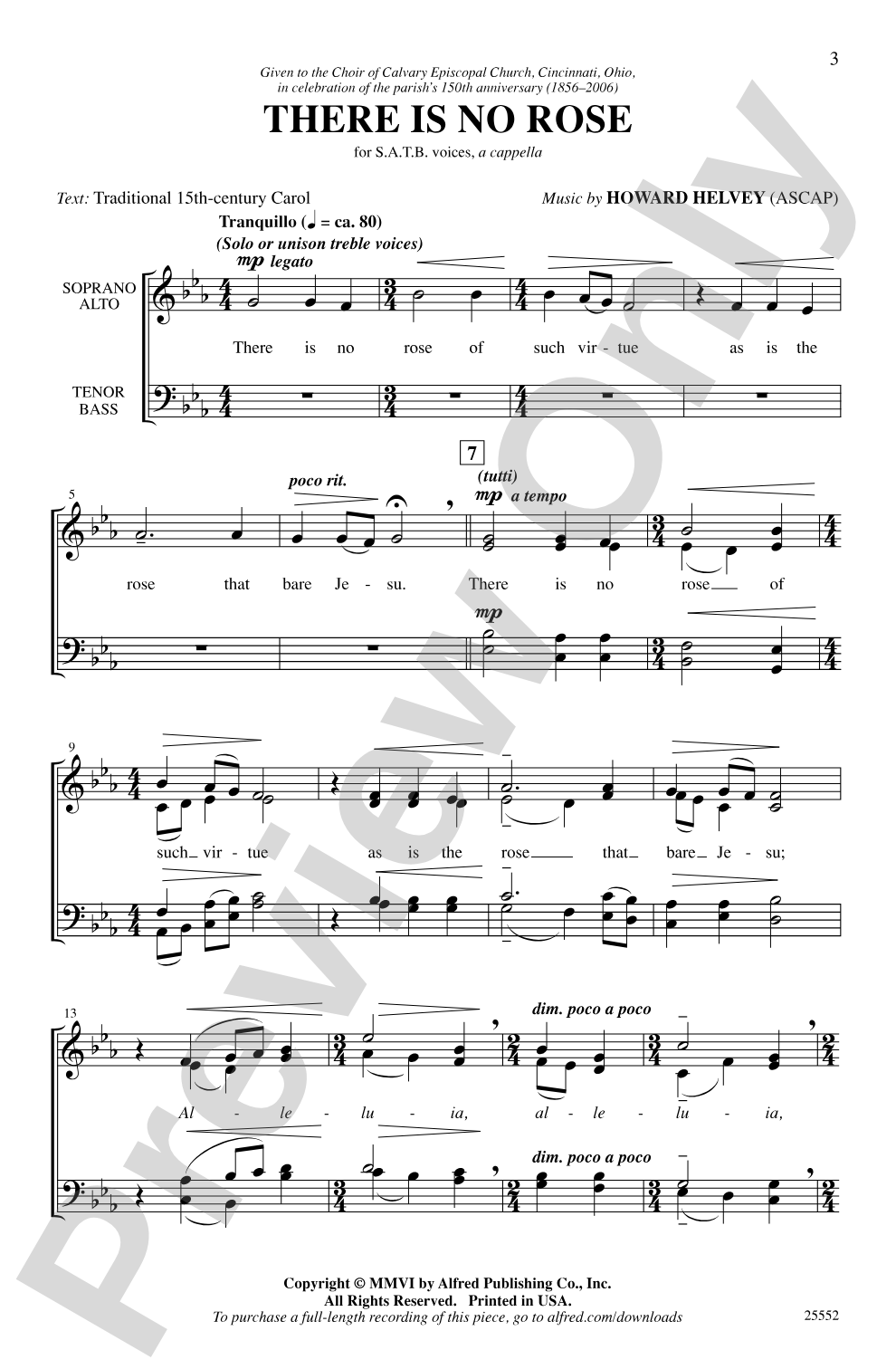 There Is No Rose: SATB Choral Octavo