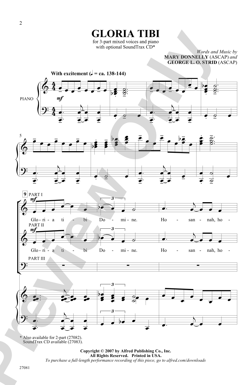 Gloria Tibi: 3-Part Choral Octavo