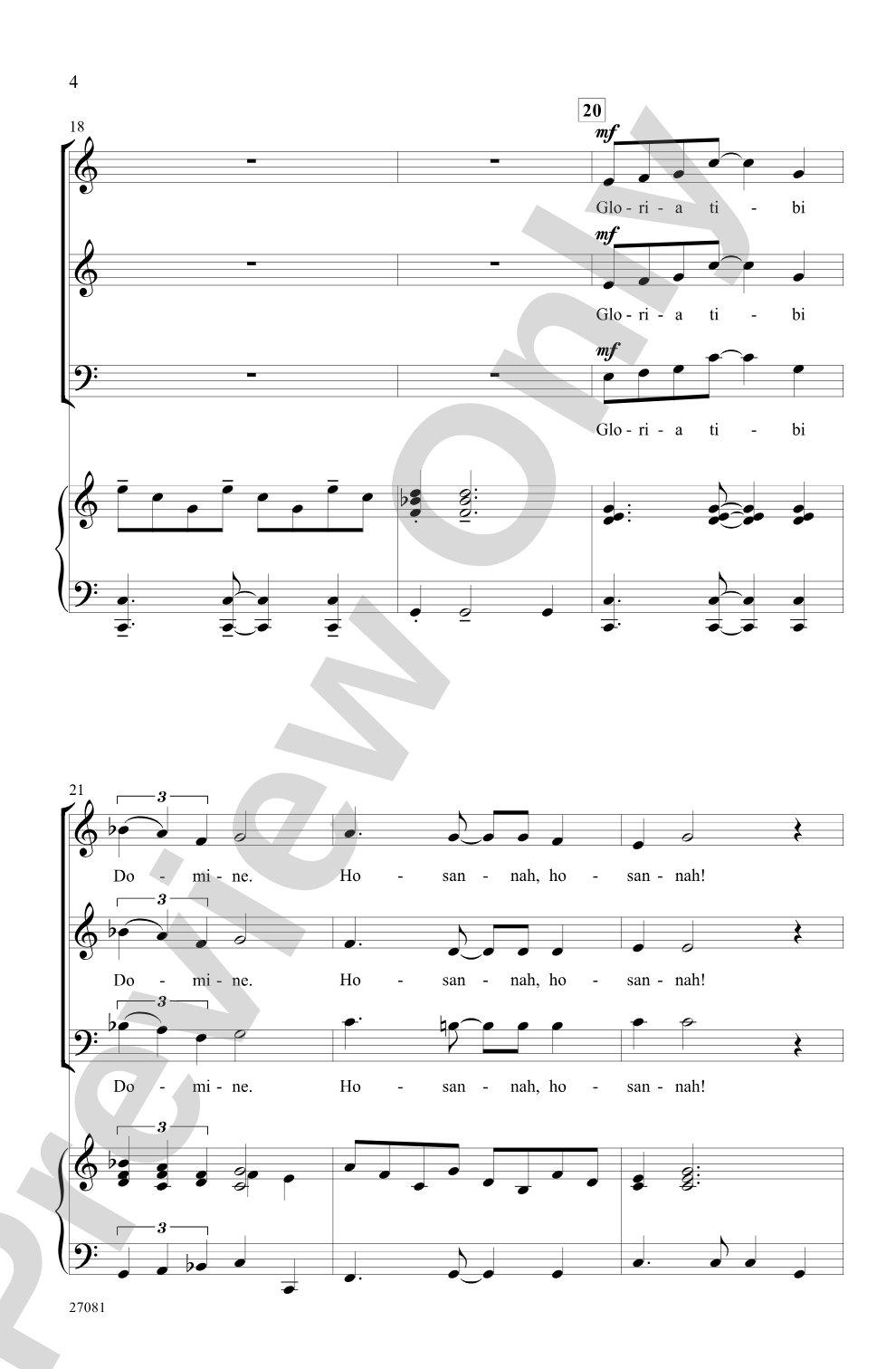 Gloria Tibi: 3-Part Choral Octavo