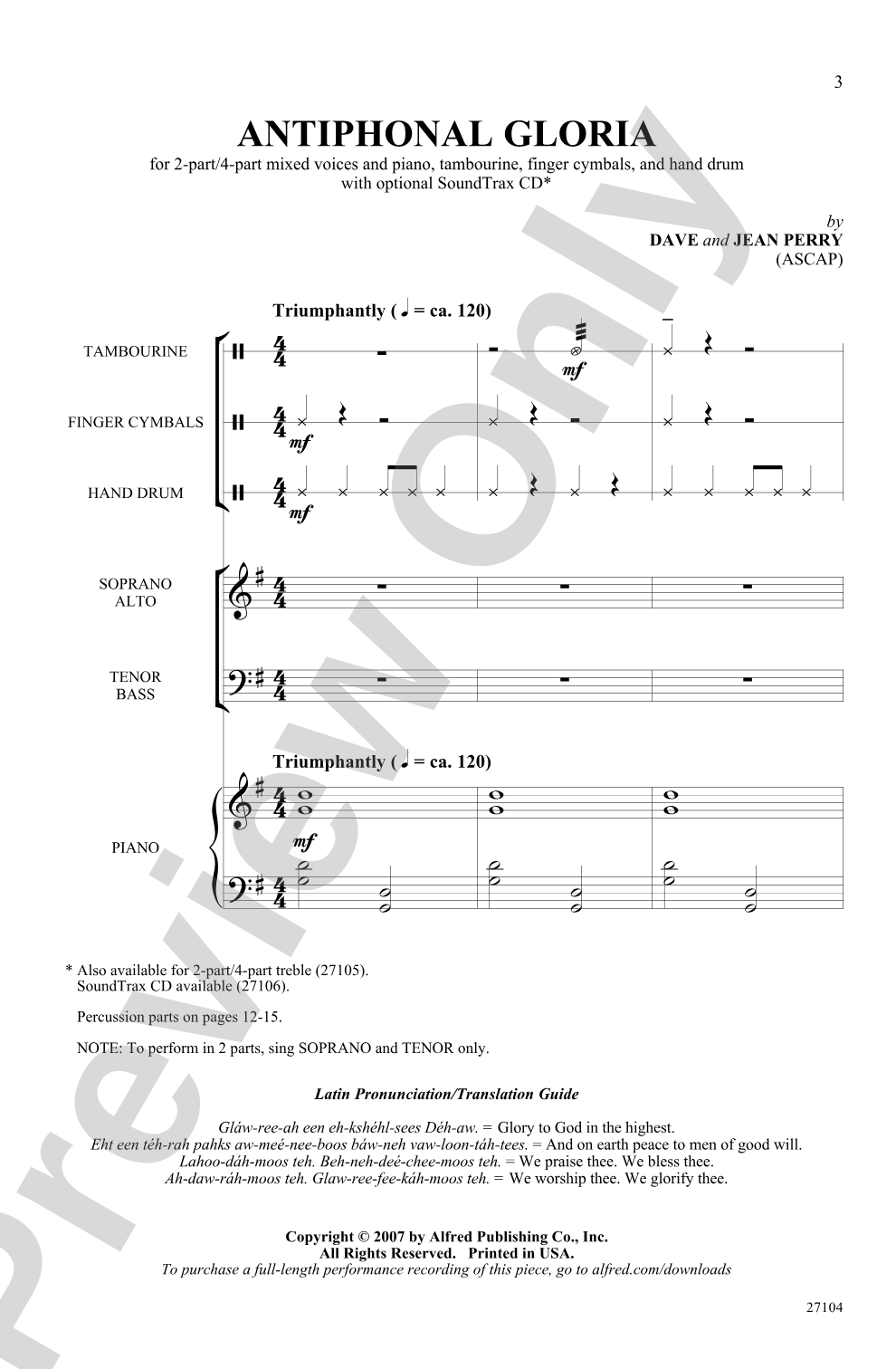 Antiphonal Gloria: 2/4-Part Mixed Choral Octavo
