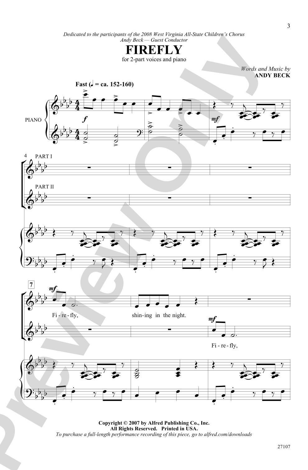 Firefly: 2-Part Choral Octavo