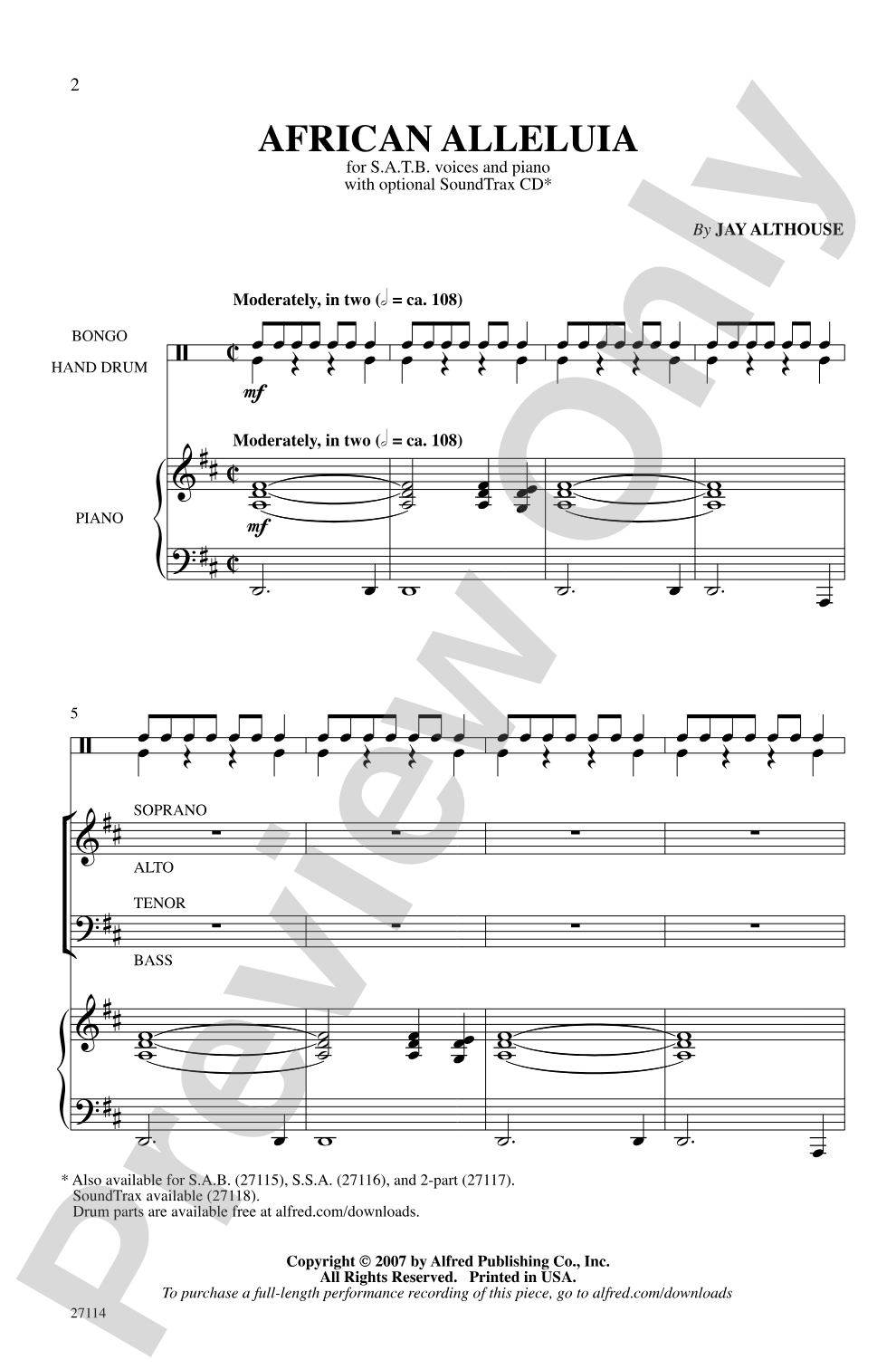 African Alleluia: SATB Choral Octavo