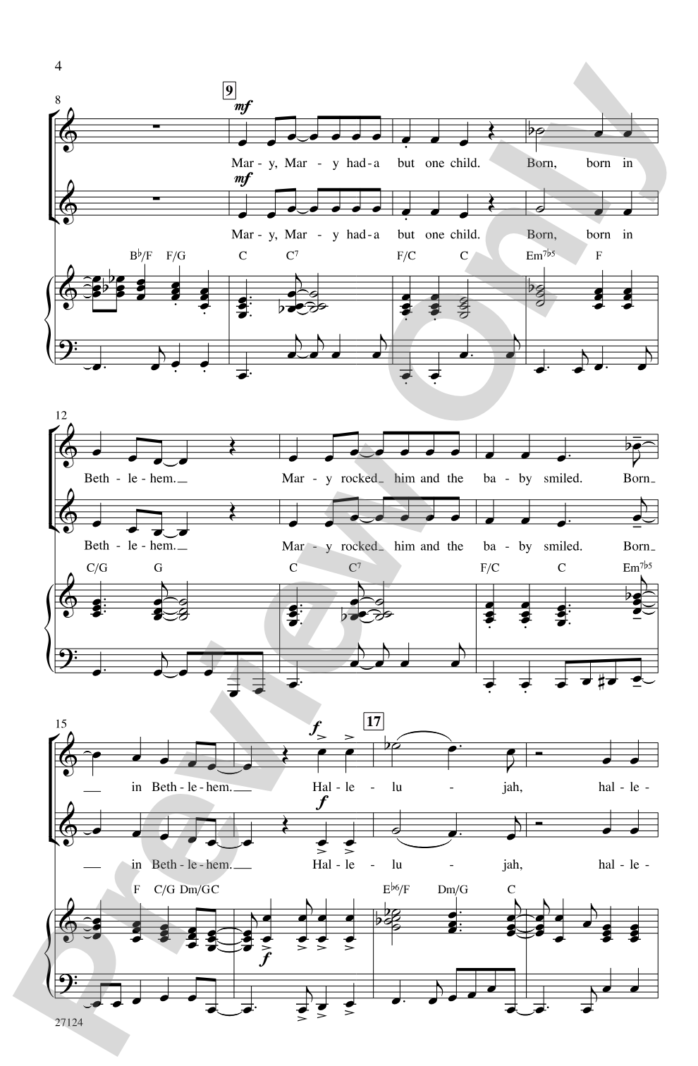 Mary, Mary Had-A But One Child: 2-Part Choral Octavo