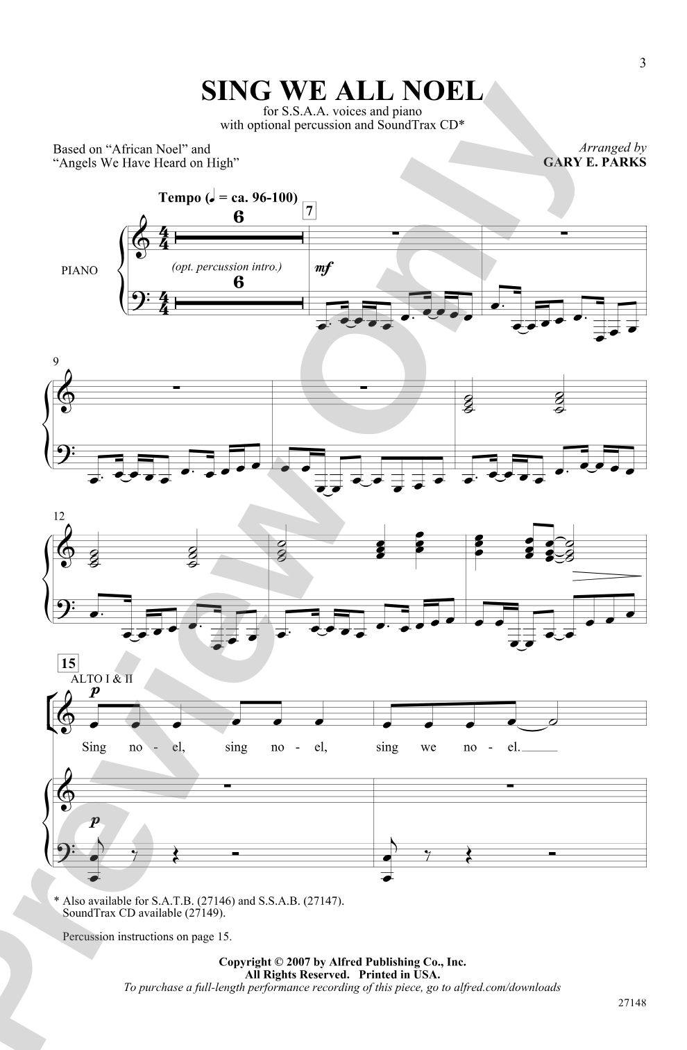 Sing We All Noel: SSAA Choral Octavo