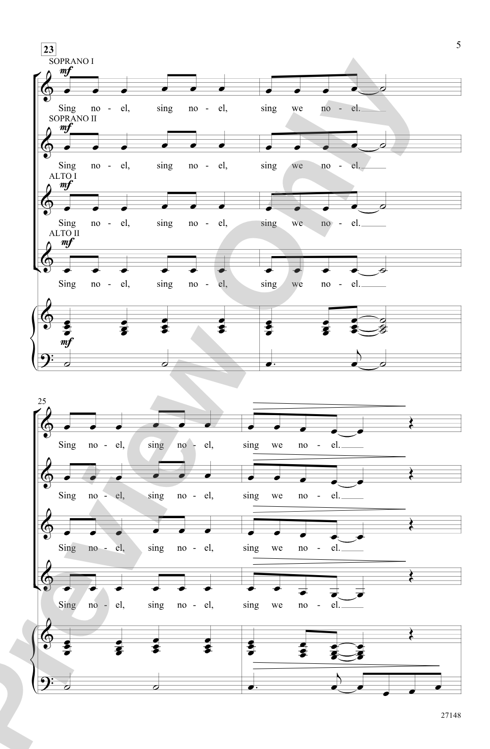 Sing We All Noel: SSAA Choral Octavo