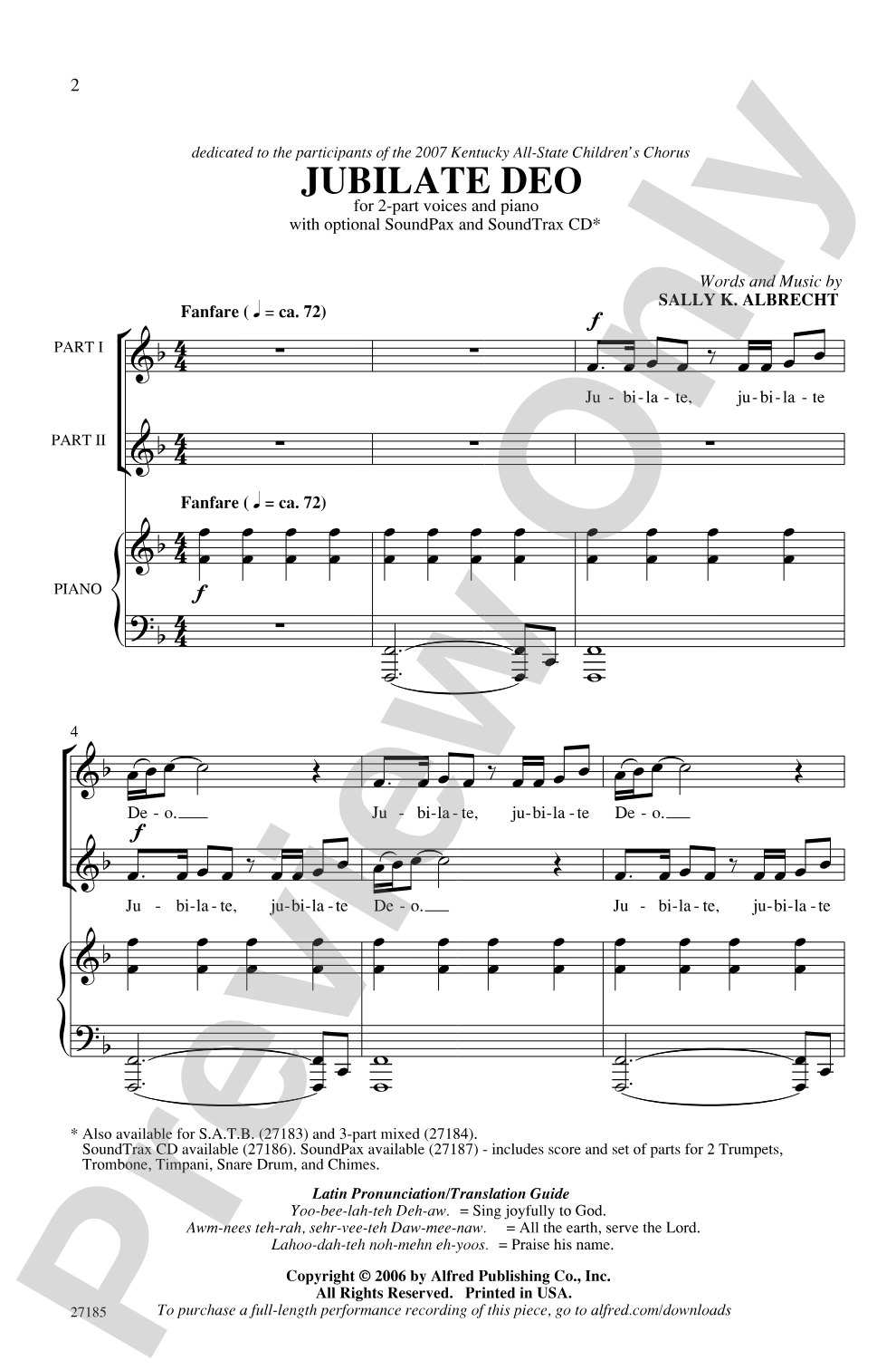 Jubilate Deo: 2-Part Choral Octavo