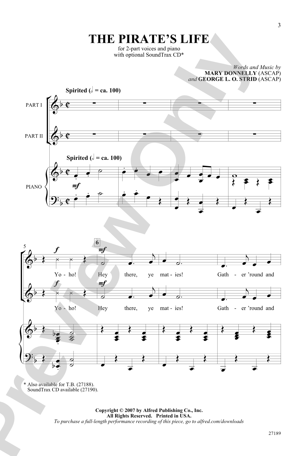 The Pirate's Life: 2-Part Choral Octavo