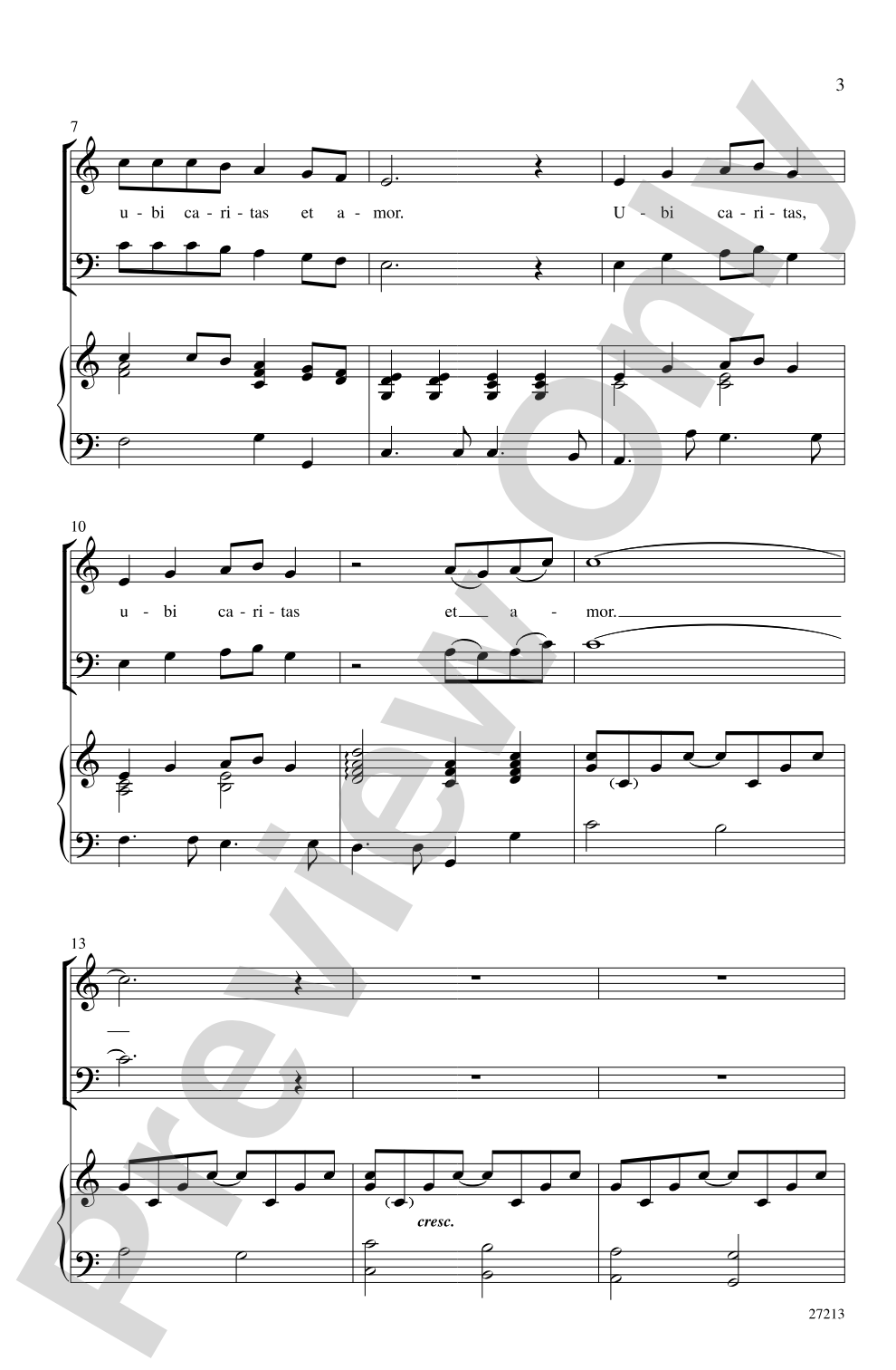 Ubi Caritas et Amor (Where There Is Love): SAB Choral Octavo