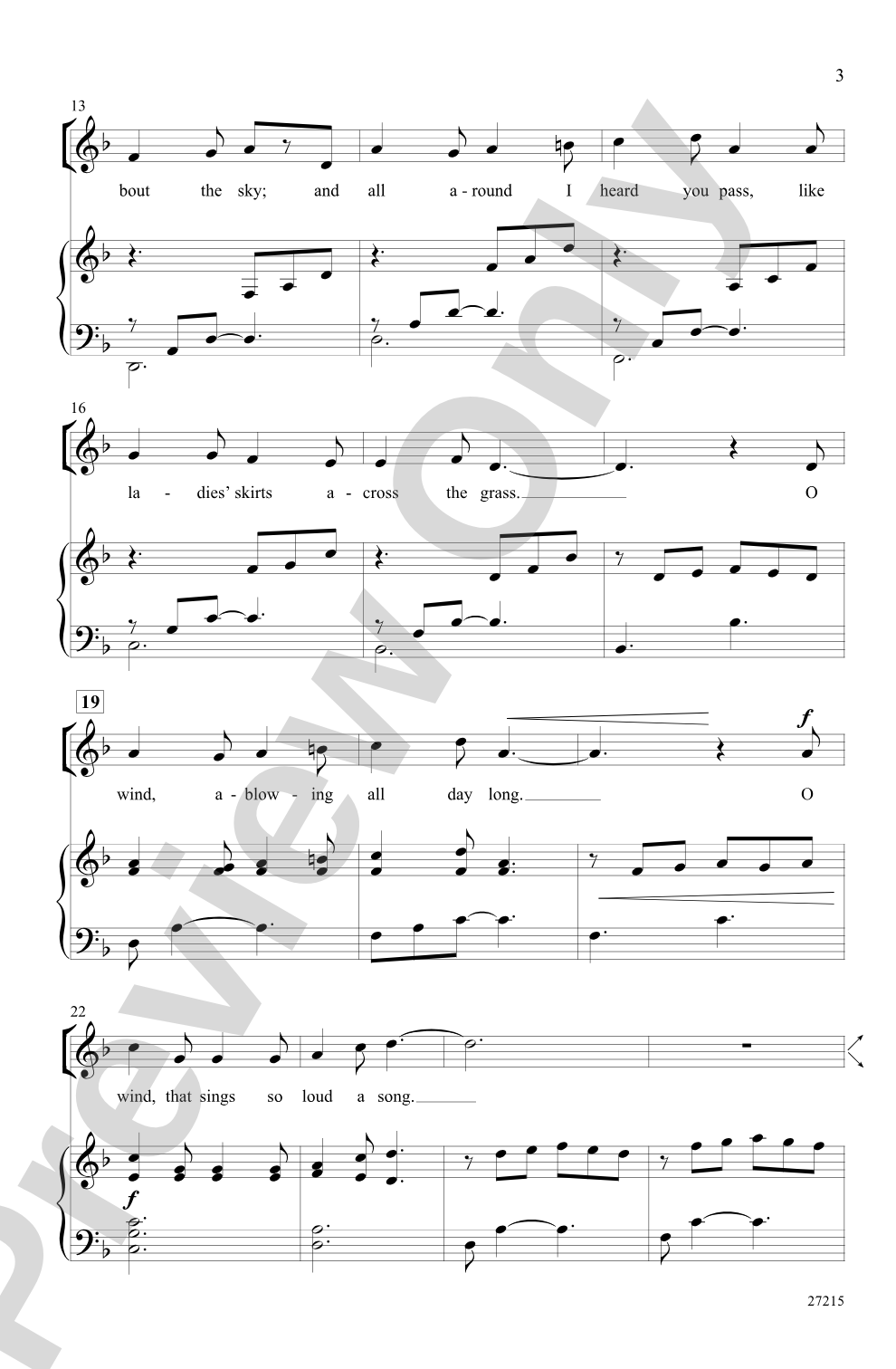 The Wind: SSA Choral Octavo