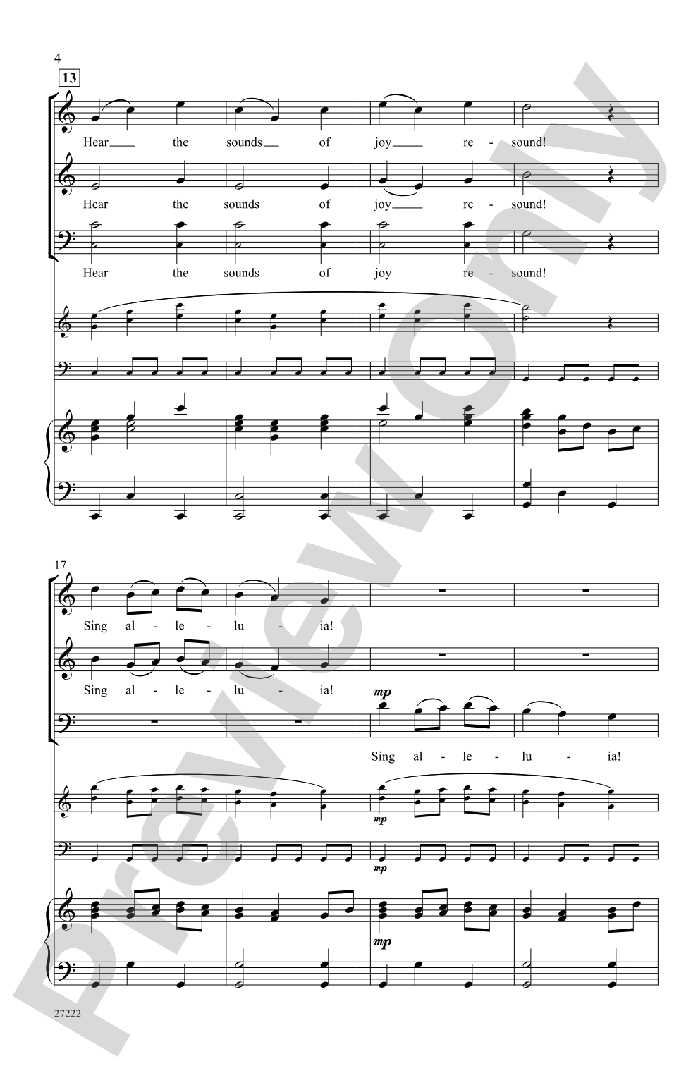 Rise Up with Music (from <I>La Fida Ninfa</I>): 3-Part Mixed / SAB Choral Octavo