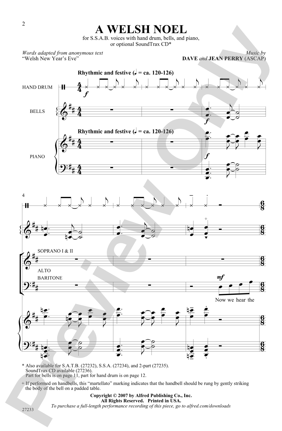A Welsh Noel: SSAB Choral Octavo