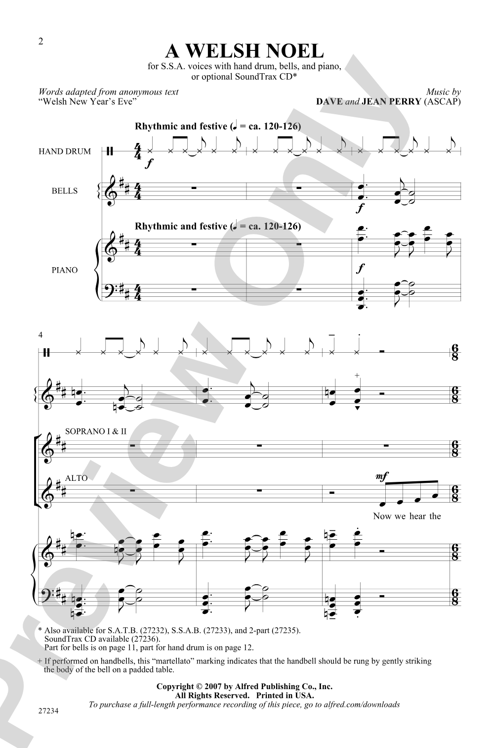 A Welsh Noel: SSA Choral Octavo