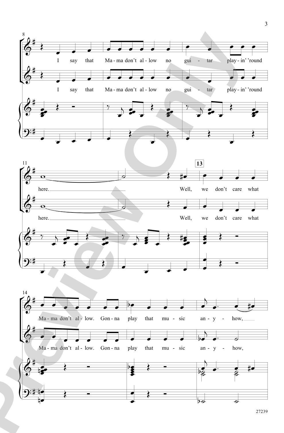 Mama Don't Allow: 2-Part Choral Octavo