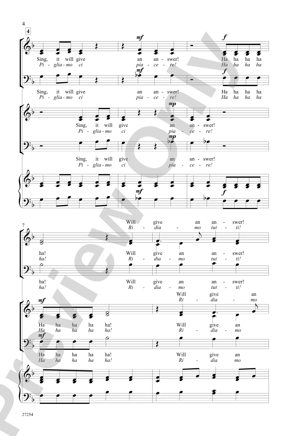 The Echo Song (Italian Madrigal): 3-Part (Double Choir), <i>a cappella</i> Choral Octavo