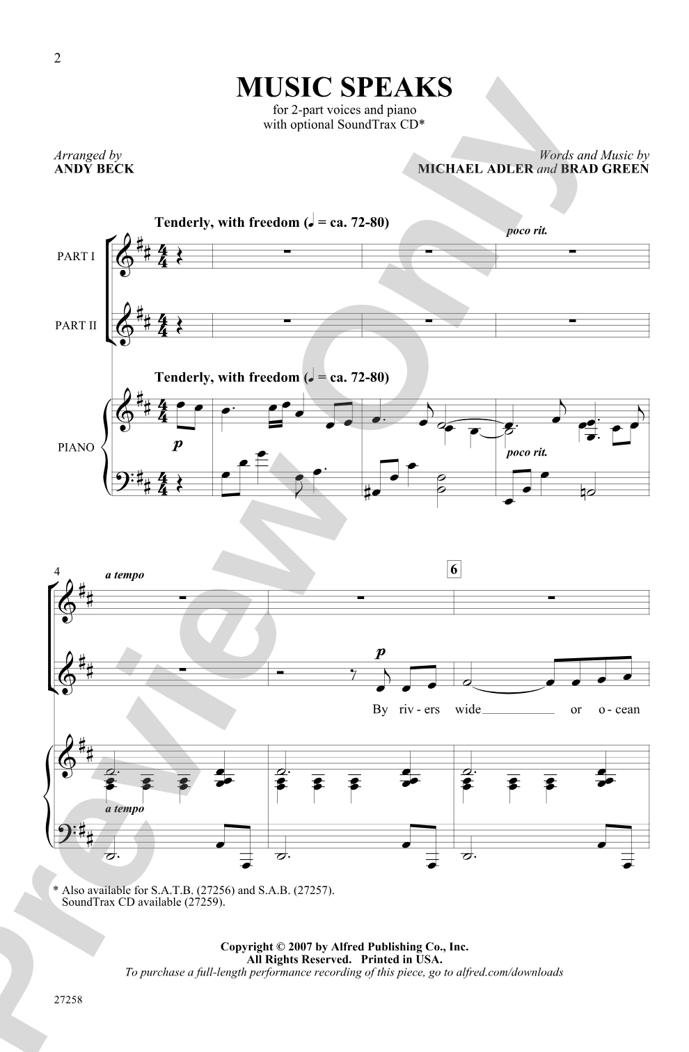 Music Speaks: 2-Part Choral Octavo