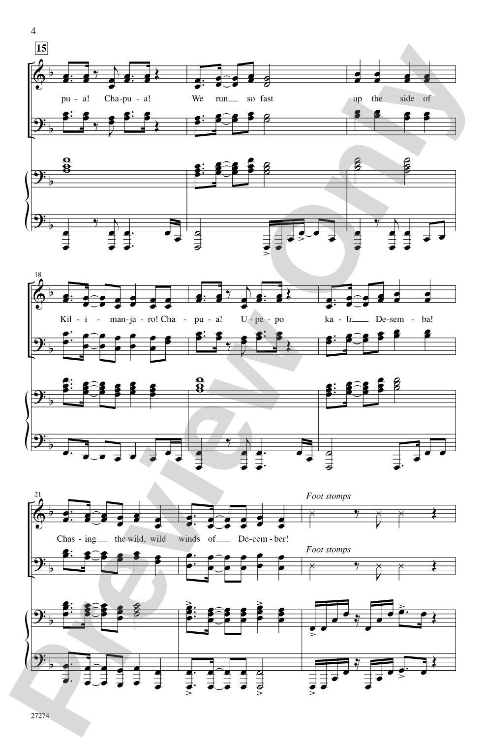 Chapua Kali Desemba (Chasing the Wild Winds of December - Swahili): SATB Choral Octavo