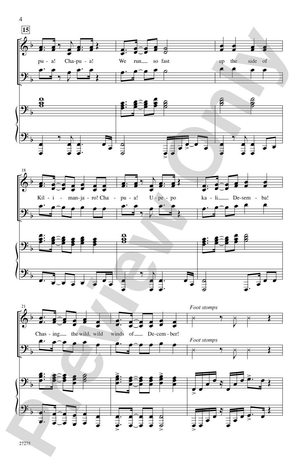 Chapua Kali Desemba (Chasing the Wild Winds of December - Swahili): 3-Part Mixed Choral Octavo