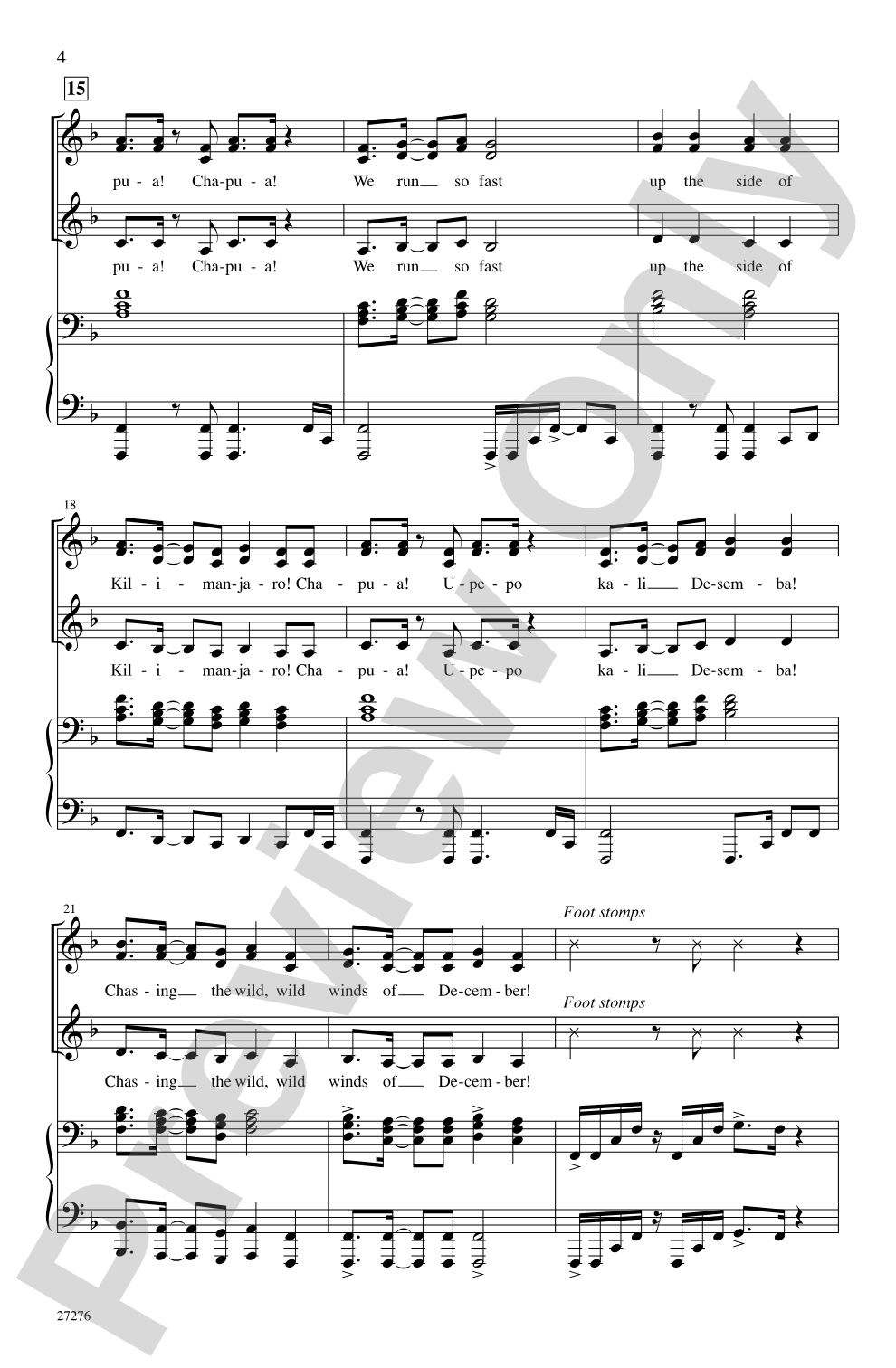 Chapua Kali Desemba (Chasing the Wild Winds of December - Swahili): SSA Choral Octavo