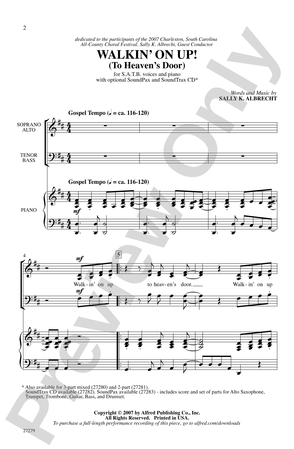 Walkin' On Up (To Heaven's Door): SATB Choral Octavo
