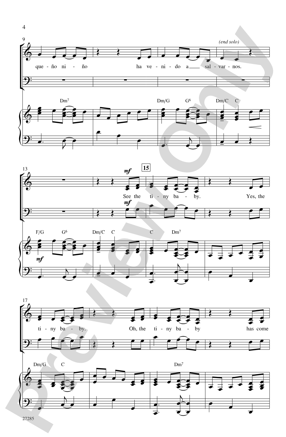 El Pequeño Nino (The Tiny Baby): 3-Part Mixed Choral Octavo