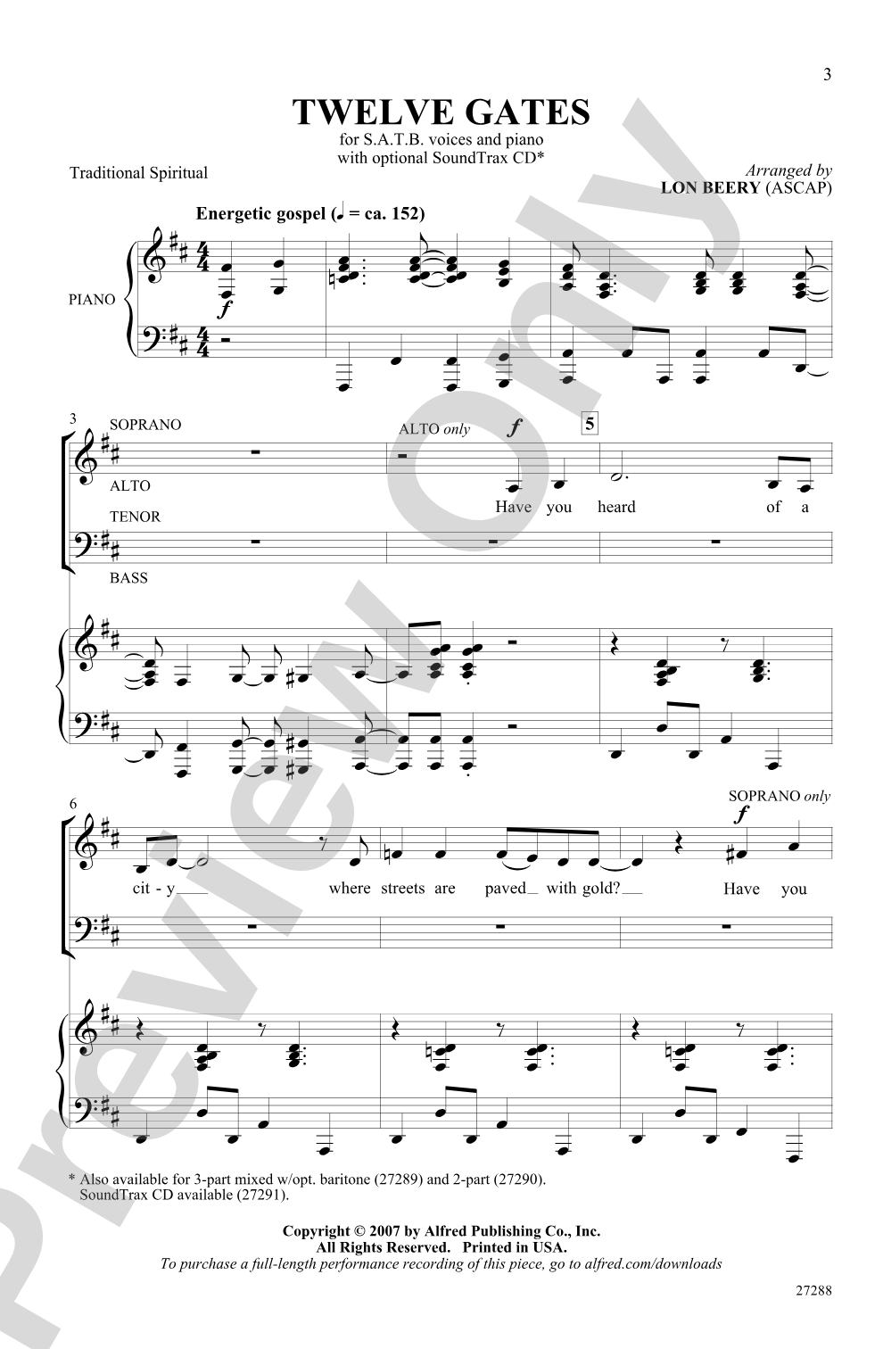 Twelve Gates: SATB Choral Octavo
