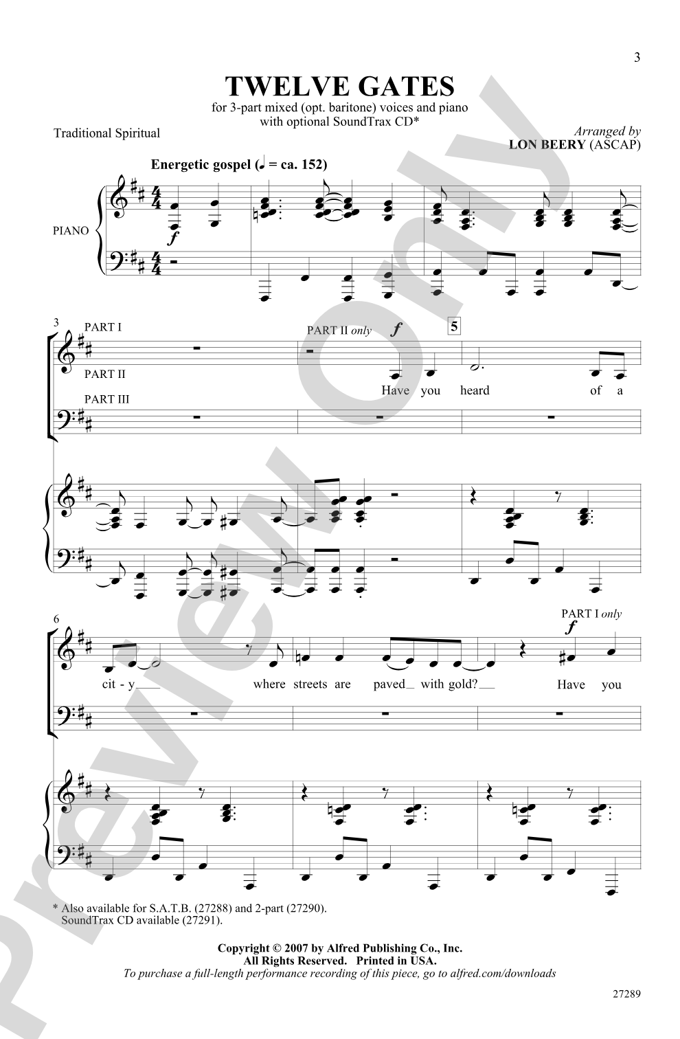 Twelve Gates: 3-Part Choral Octavo