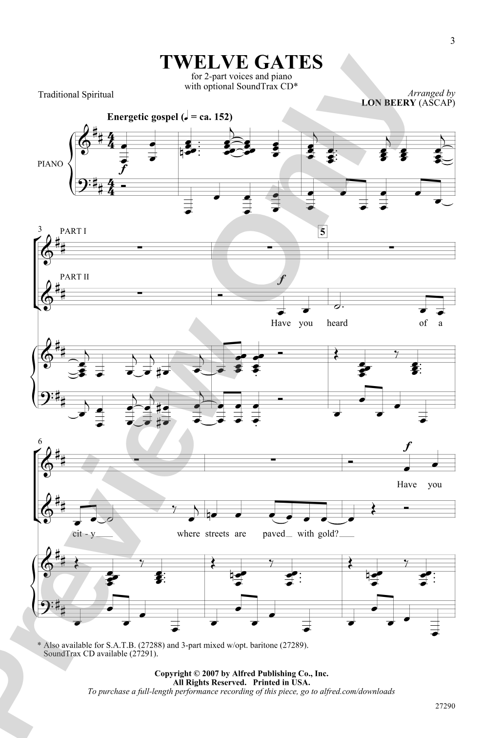 Twelve Gates: 2-Part Choral Octavo