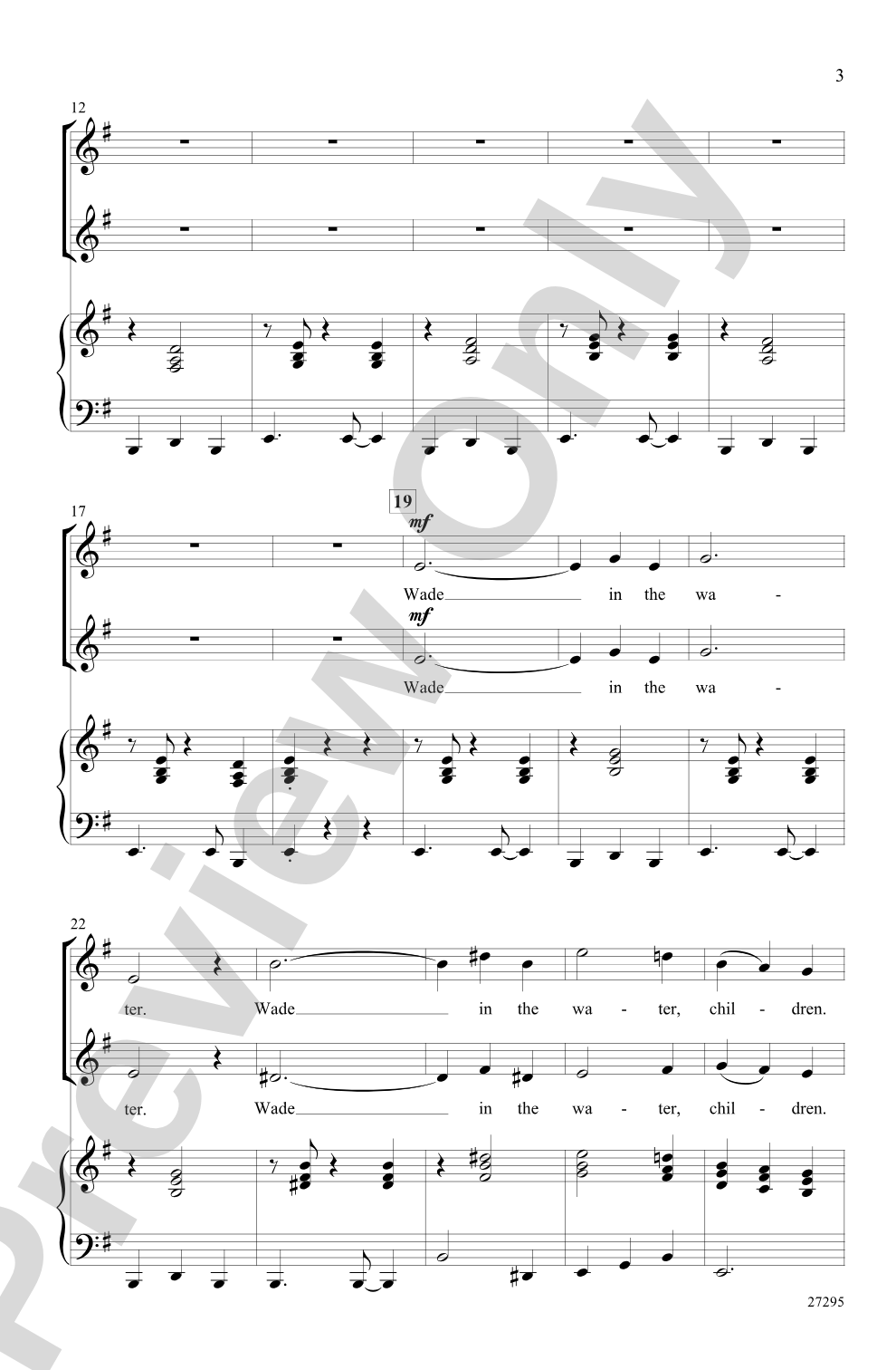 Wade in the Water: 2-Part Choral Octavo