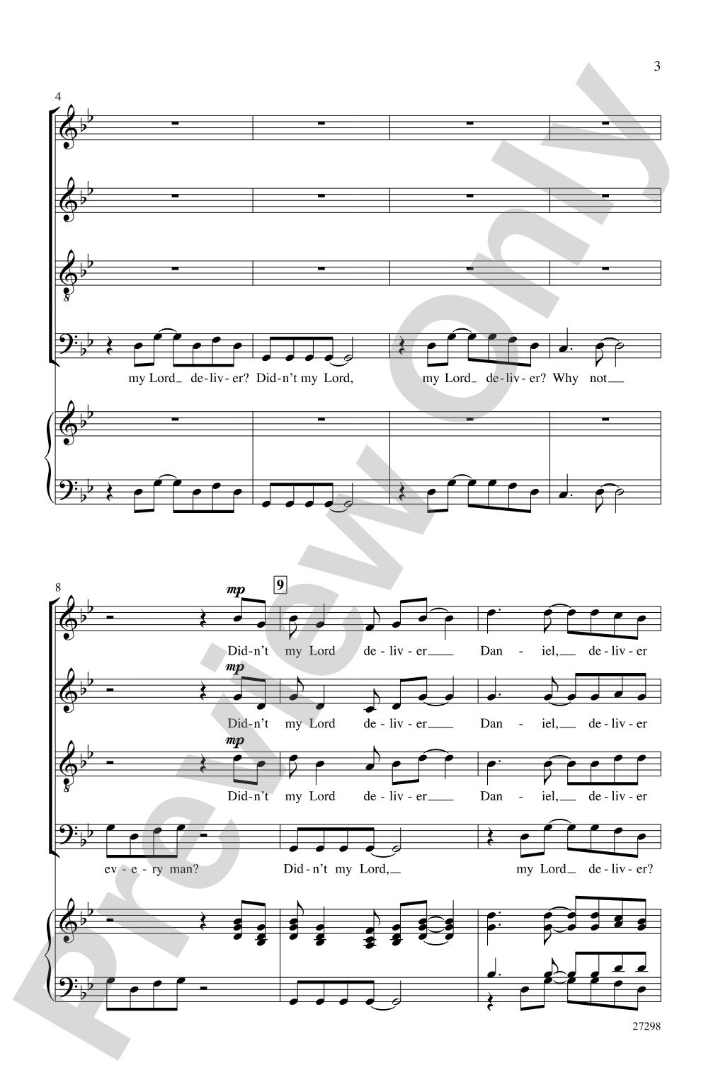 Didn't My Lord Deliver Daniel?: SATB, <i>a cappella</i> Choral Octavo