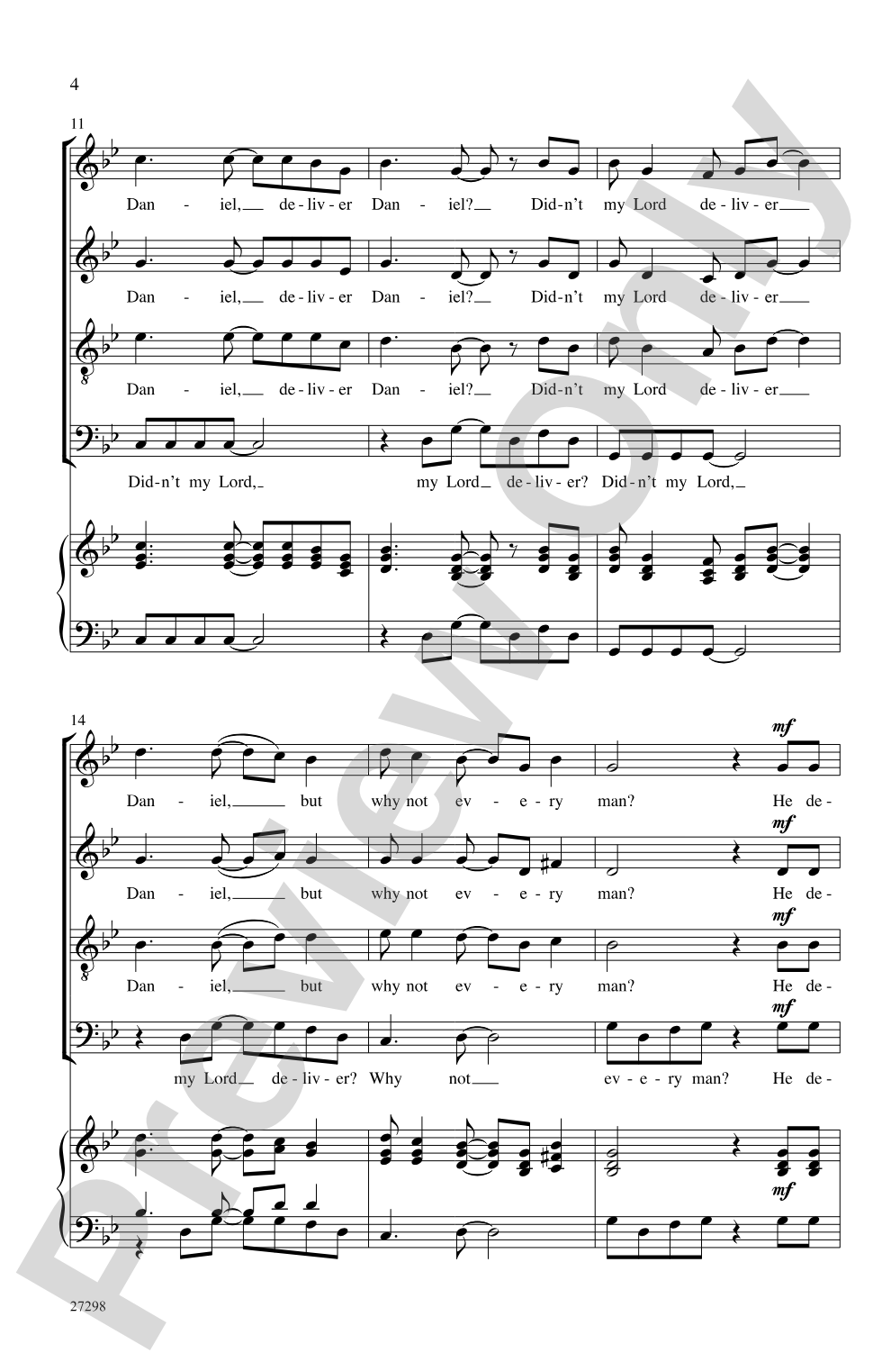 Didn't My Lord Deliver Daniel?: SATB, <i>a cappella</i> Choral Octavo