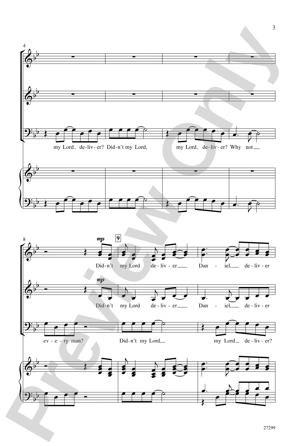 Didn't My Lord Deliver Daniel?: SSAB, <i>a cappella</i> Choral Octavo