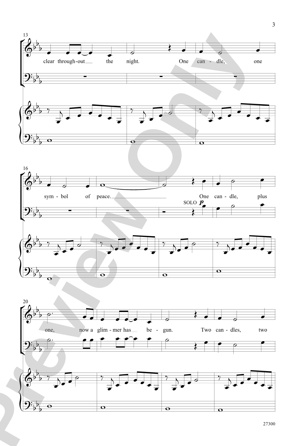 One Candle: SATB Choral Octavo