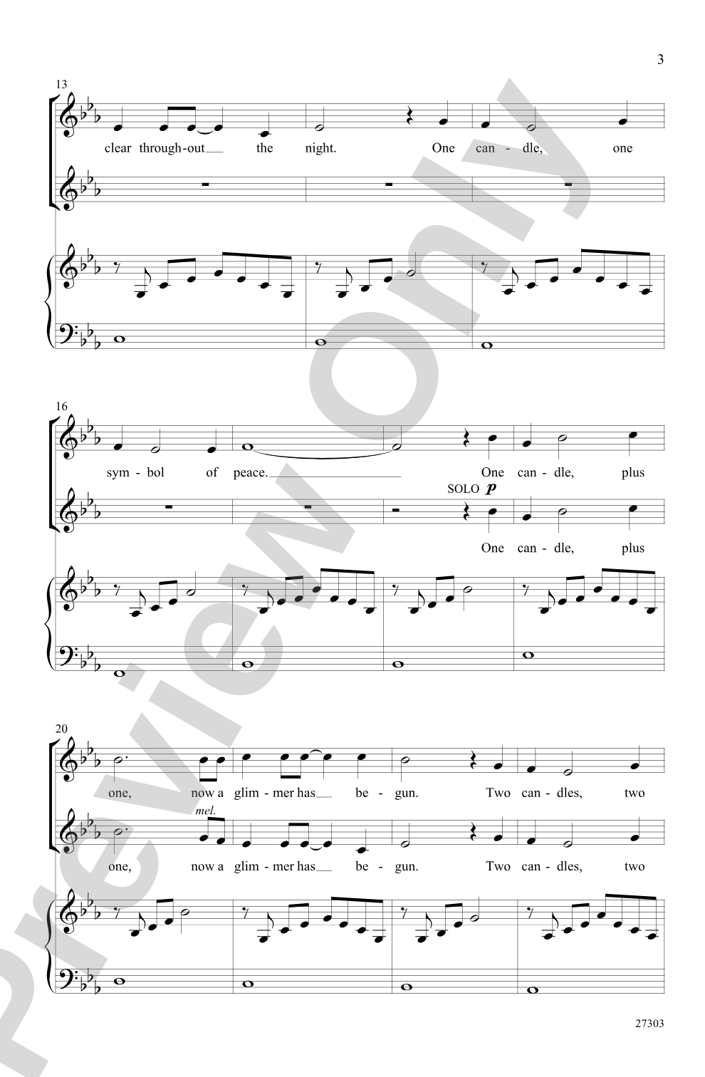 One Candle: 2-Part Choral Octavo