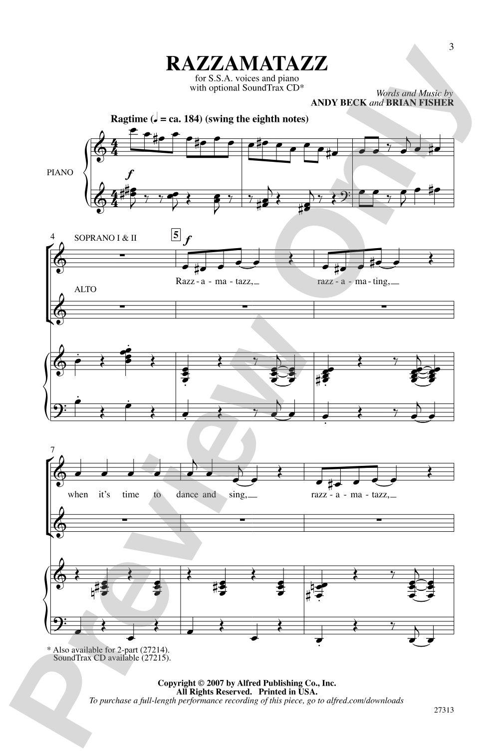 Razzamatazz: SSA Choral Octavo