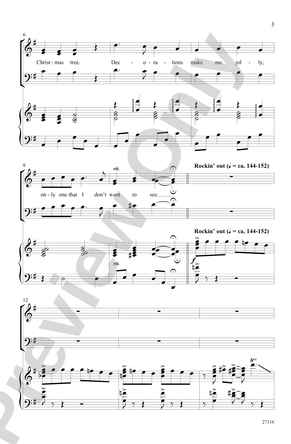 Away from the Mistletoe: 3-Part Mixed Choral Octavo