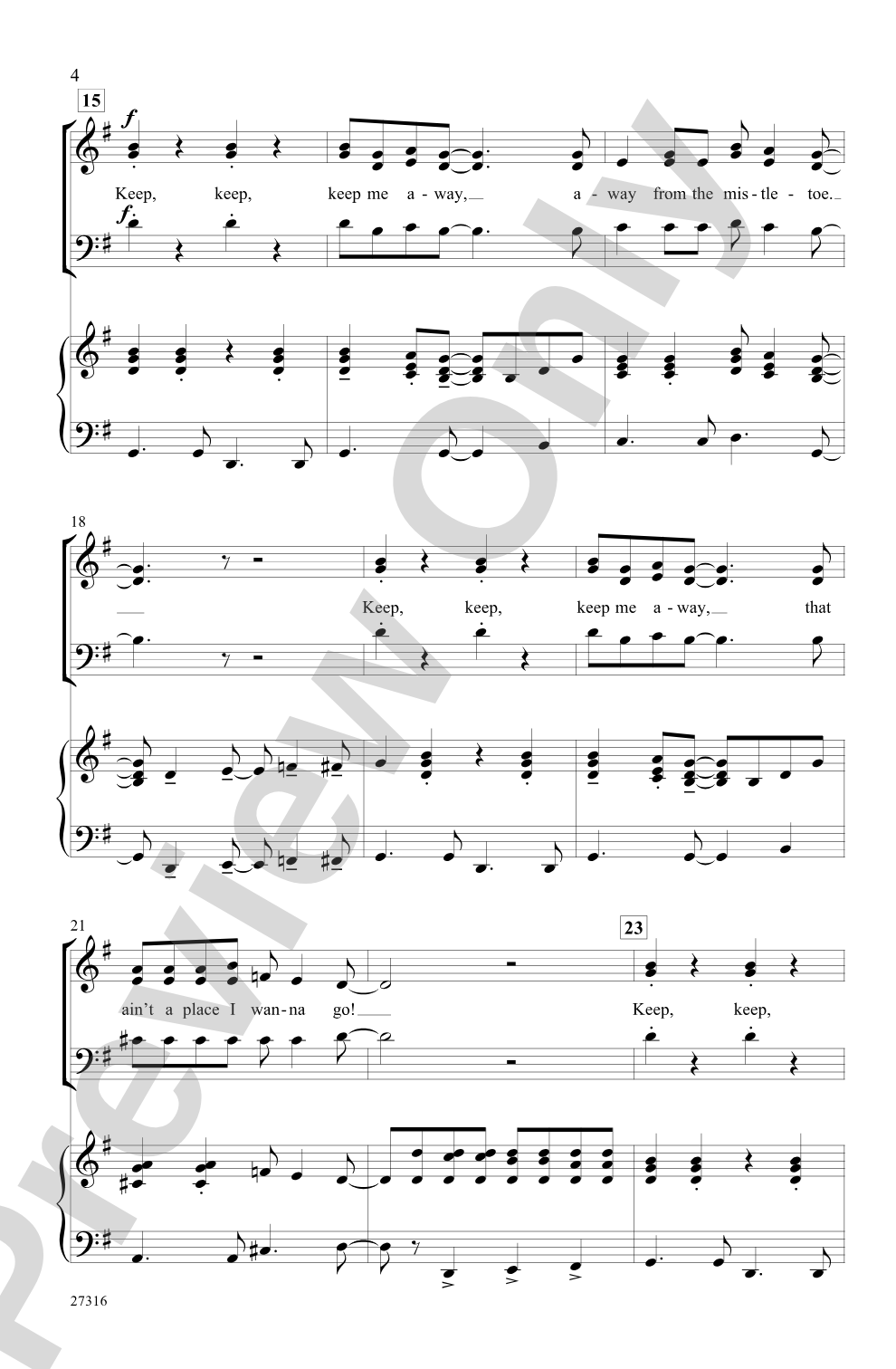 Away from the Mistletoe: 3-Part Mixed Choral Octavo