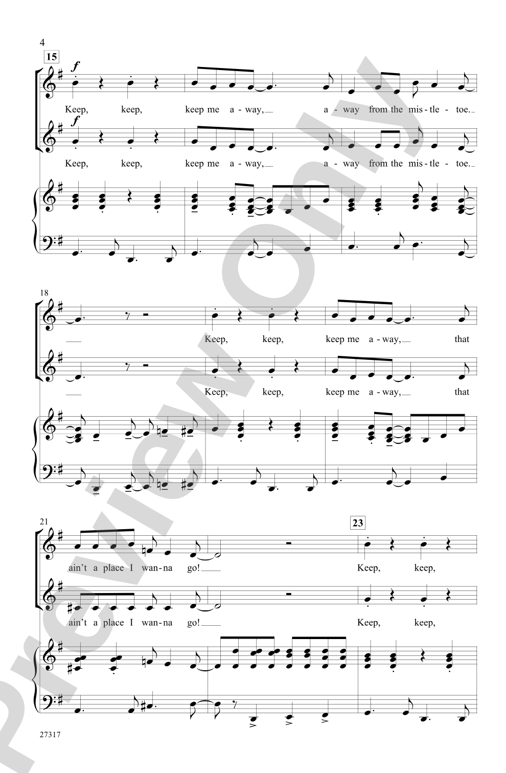 Away from the Mistletoe: 2-Part Choral Octavo