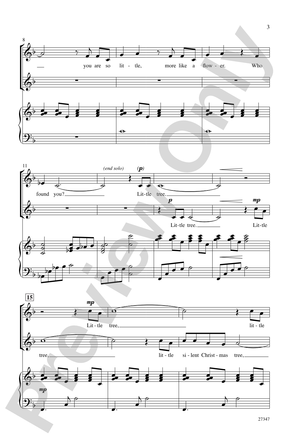 Little Tree: 2-Part Choral Octavo