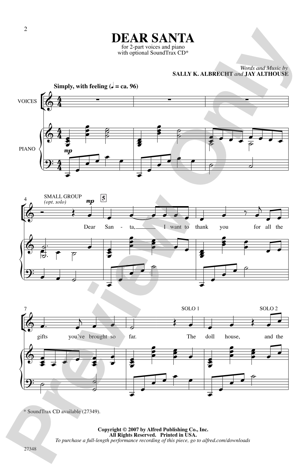 Dear Santa: 2-Part Choral Octavo