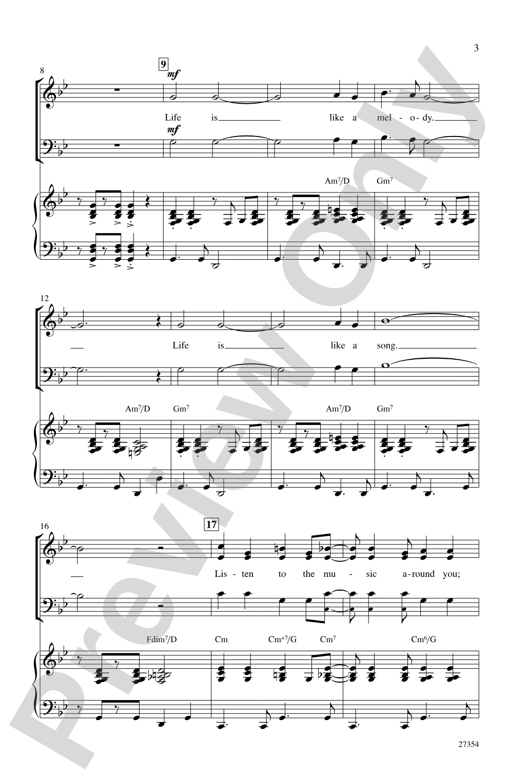 The Music of Life: SAB Choral Octavo