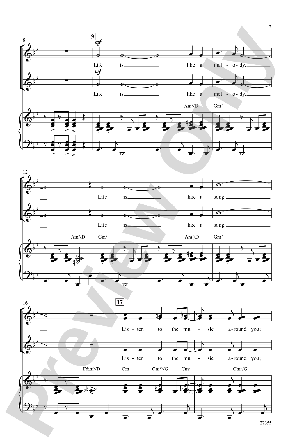 The Music of Life: SSA Choral Octavo