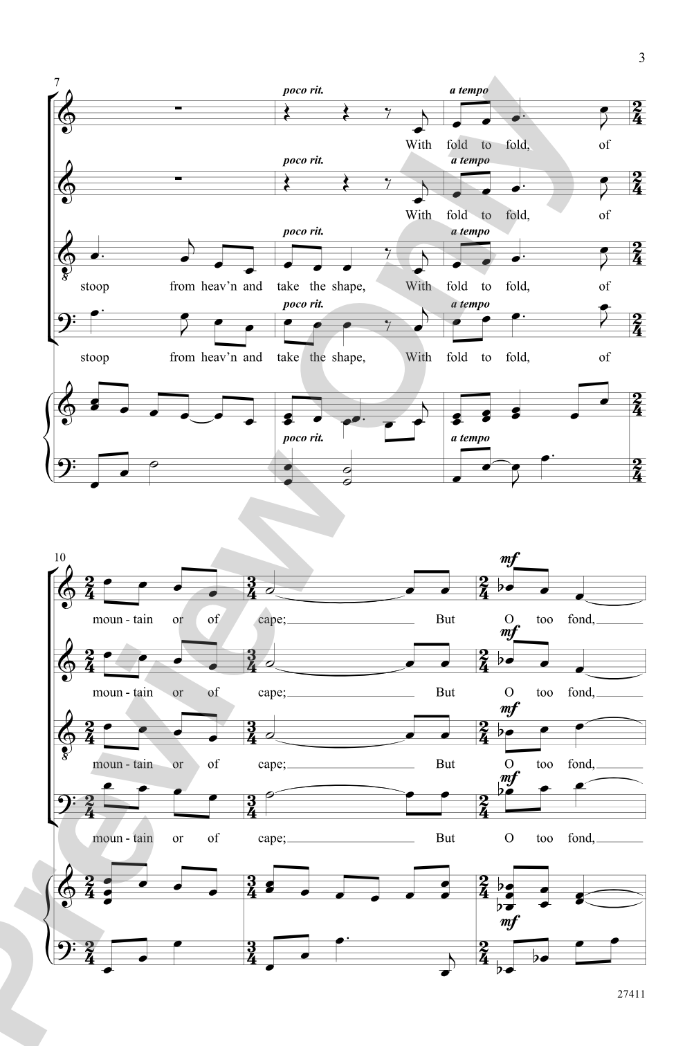 Ask Me No More: SATB Choral Octavo