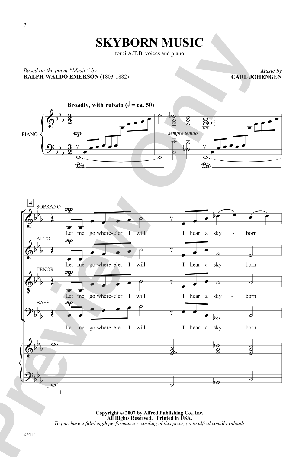 Skyborn Music: SATB Choral Octavo