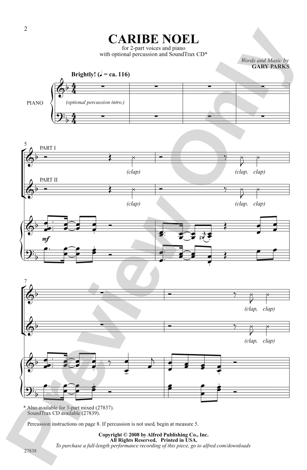 Caribe Noel: 2-Part Choral Octavo