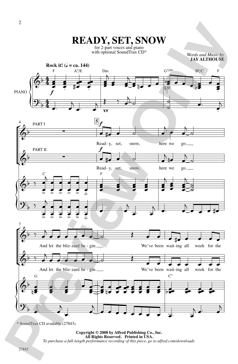 Ready, Set, Snow: 2-Part Choral Octavo