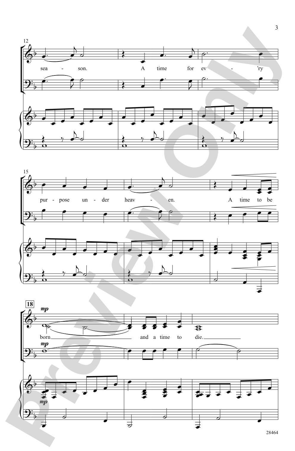 There Is a Season: SAB Choral Octavo