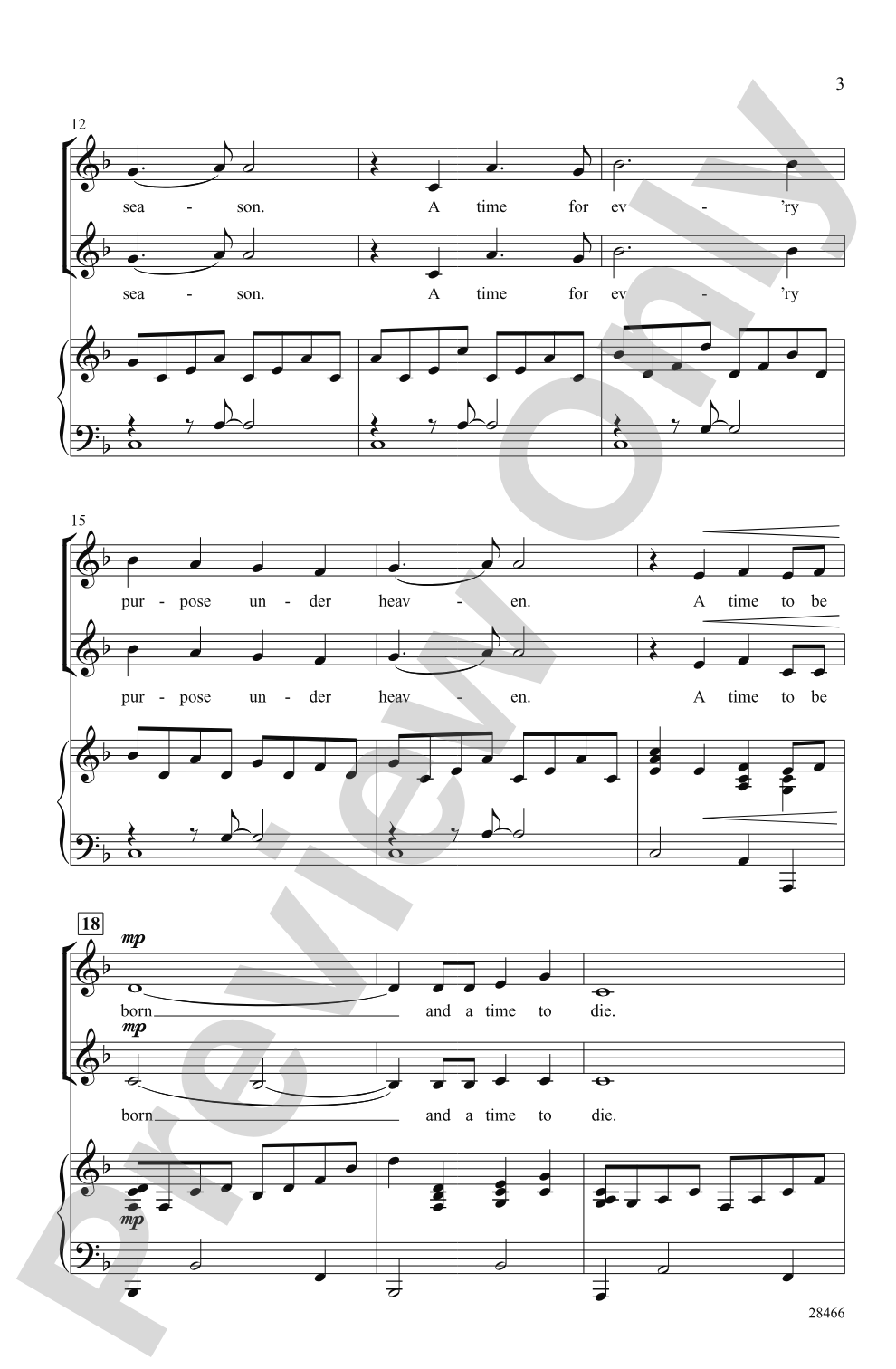There Is a Season: 2-Part Choral Octavo