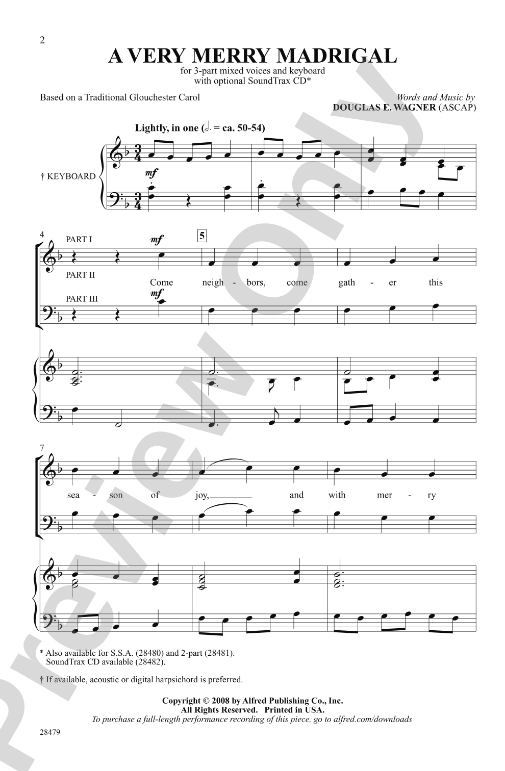 A Very Merry Madrigal: 3-Part Mixed Choral Octavo