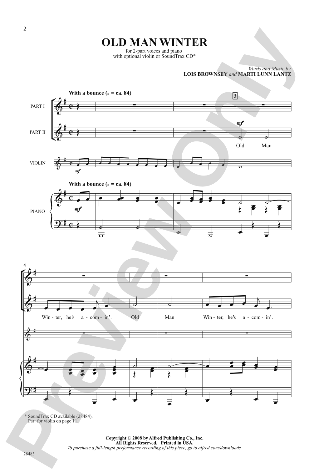 Old Man Winter: 2-Part Choral Octavo